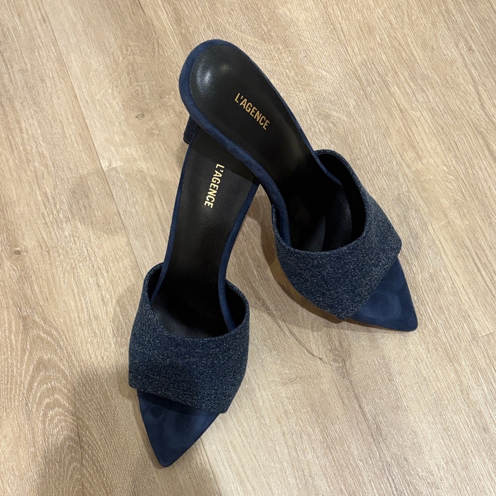 L'AGENCE Dark Blue Women's Heels